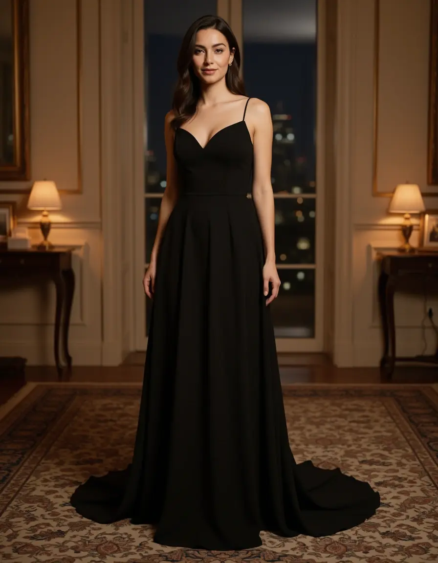 Formales schwarzes Abendkleid