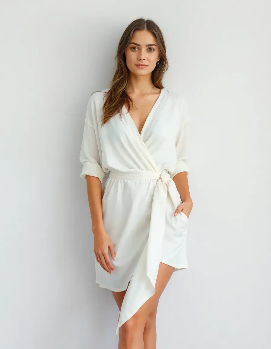 Wrap Short White Dress Wickelkleid weiß