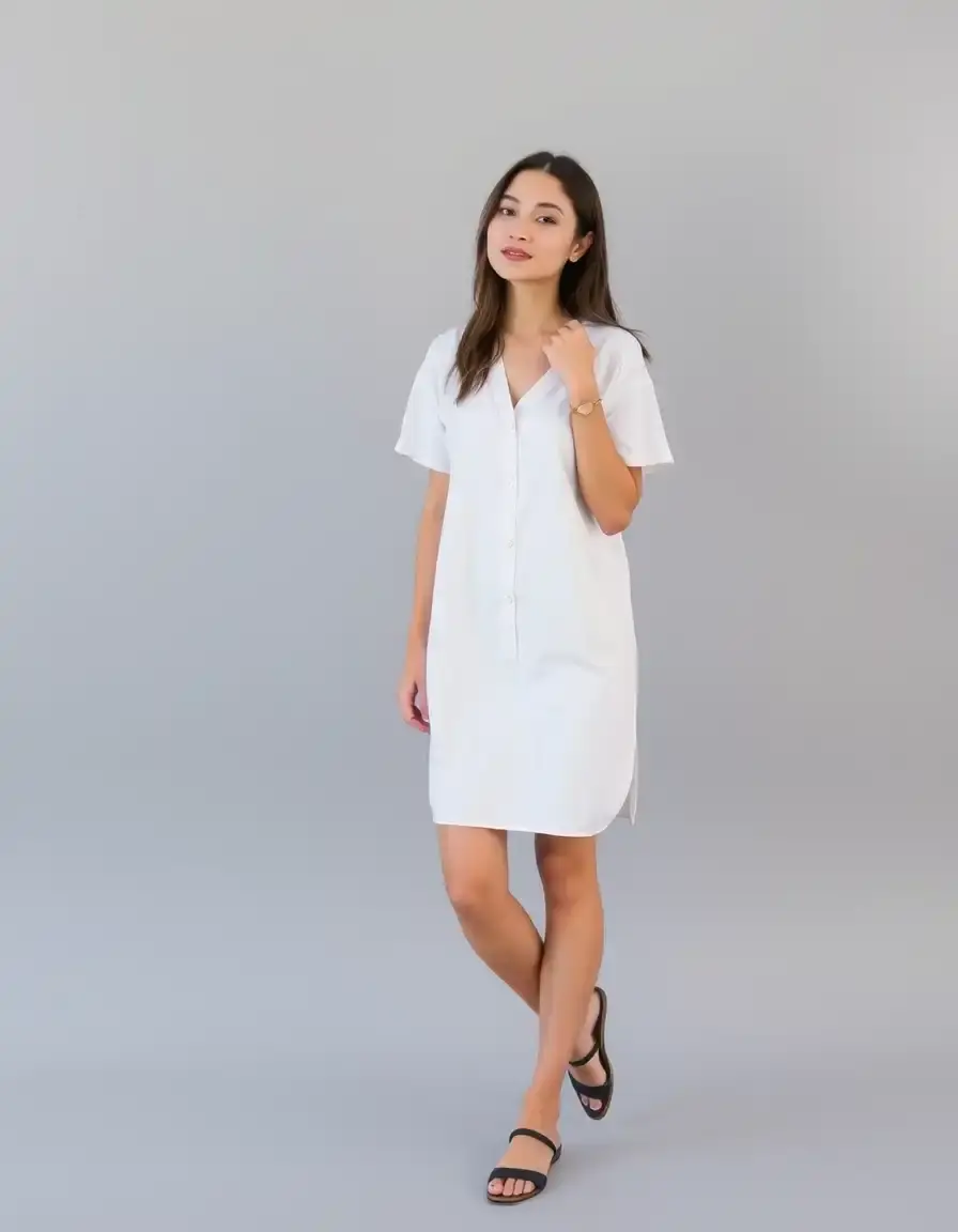Shift Short White einfaches weisses Kleid