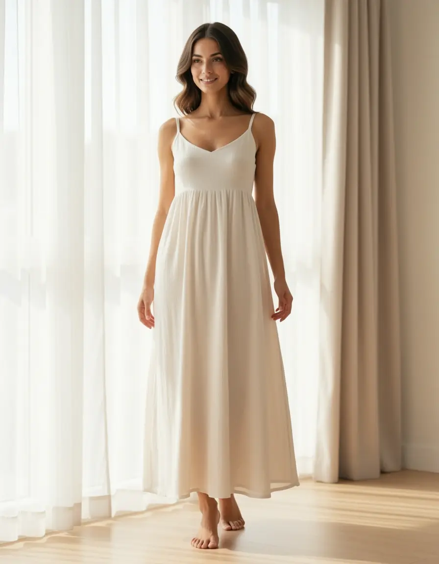 Musselin Maxi Kleid in weichem Stoff