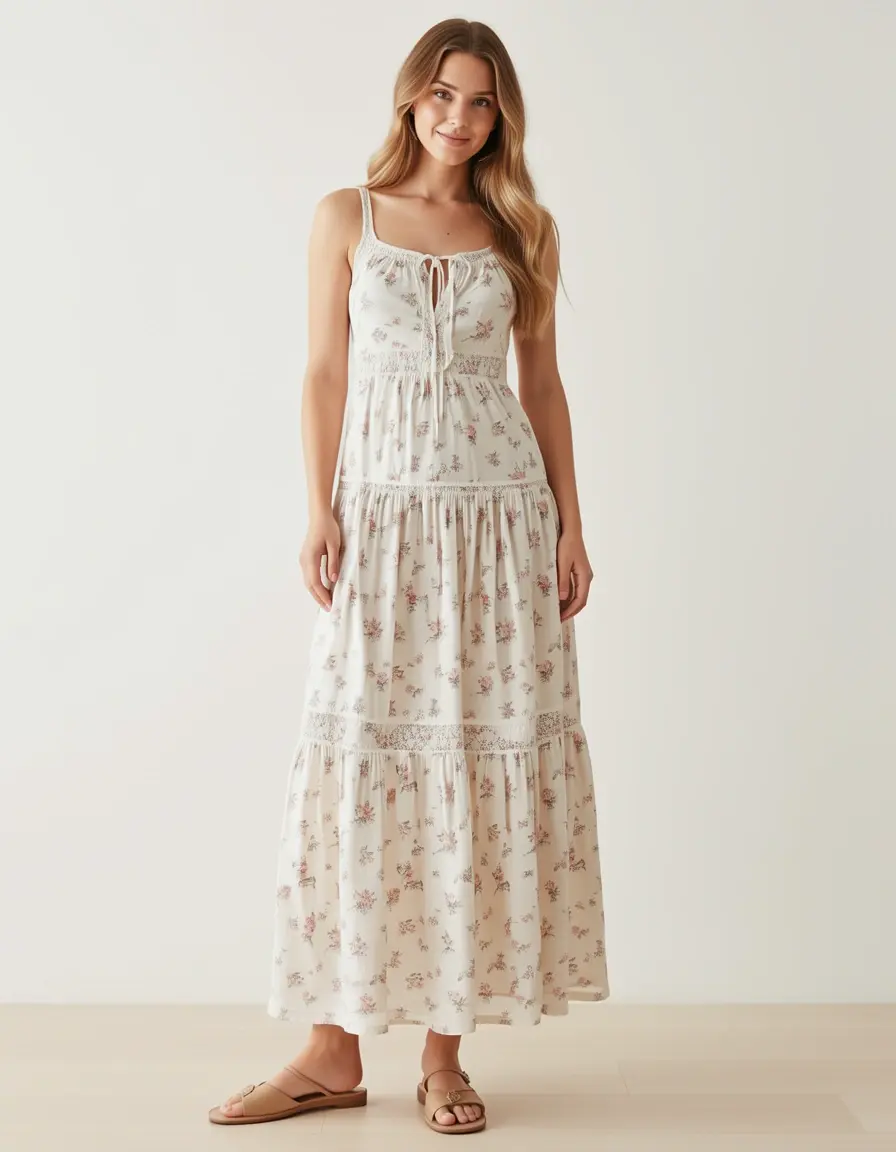 Midi Musselin Kleid für den Alltag