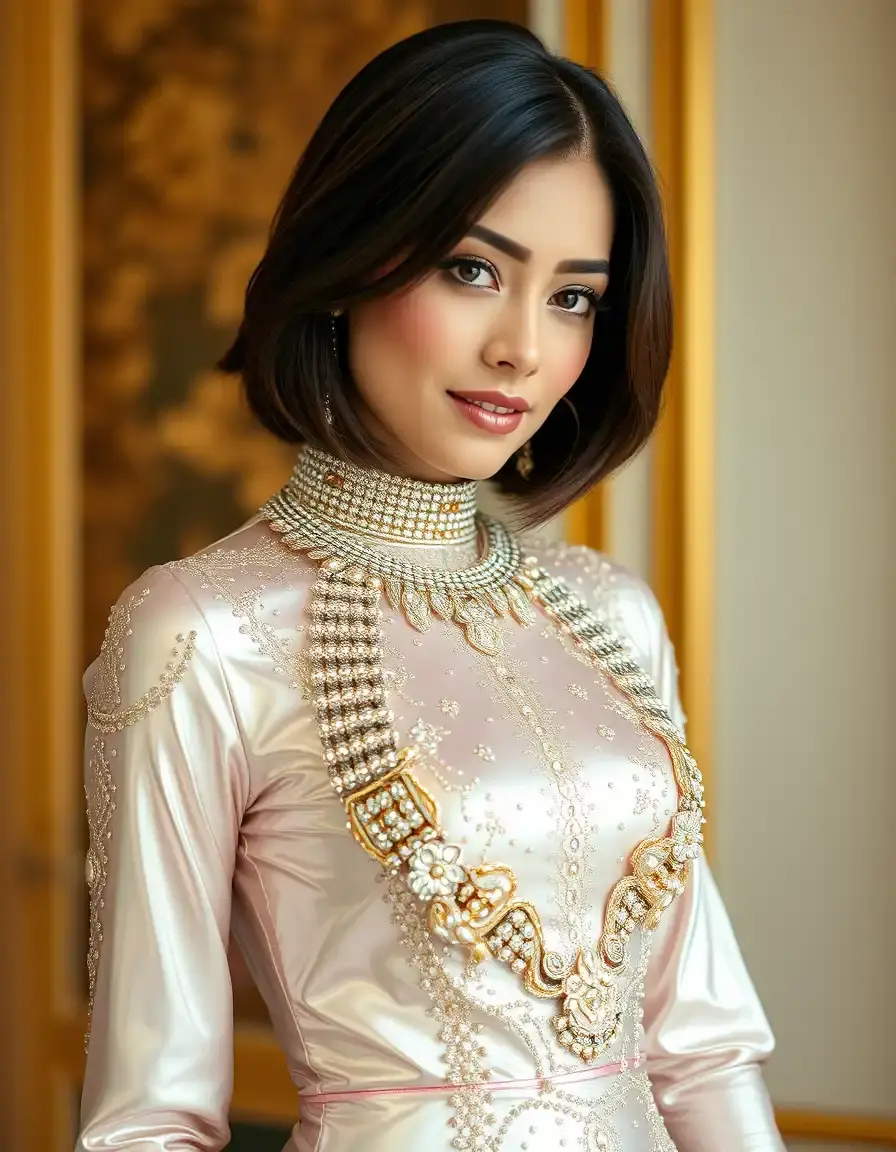 Beaded Long-Sleeve Kleid mit schimmernden Perlen