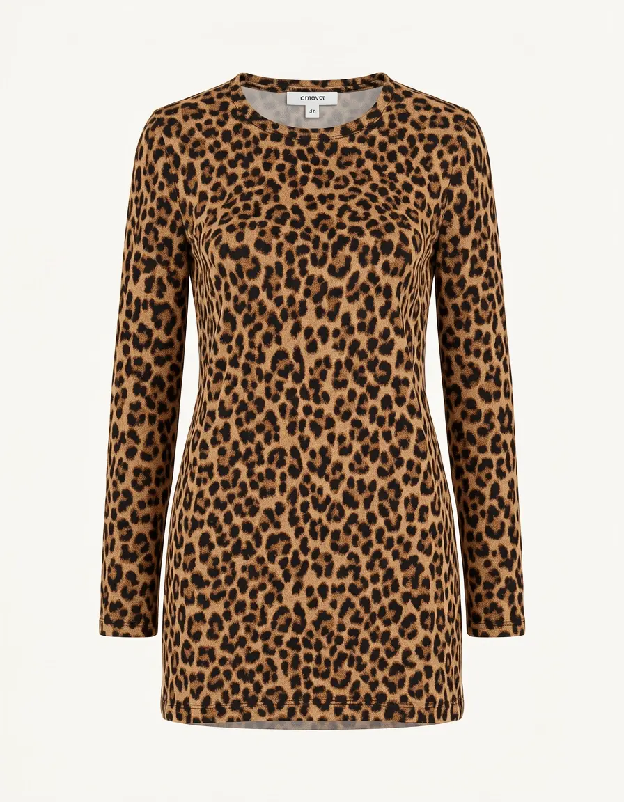 Leopard A-Line Dress - Ausgestelltes Kleid im Leoprint