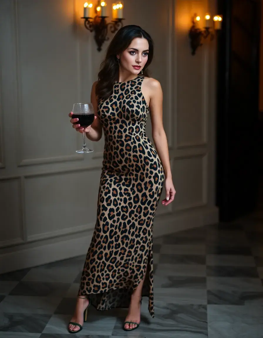 Leopard Cocktail Dress - Elegantes Abendkleid