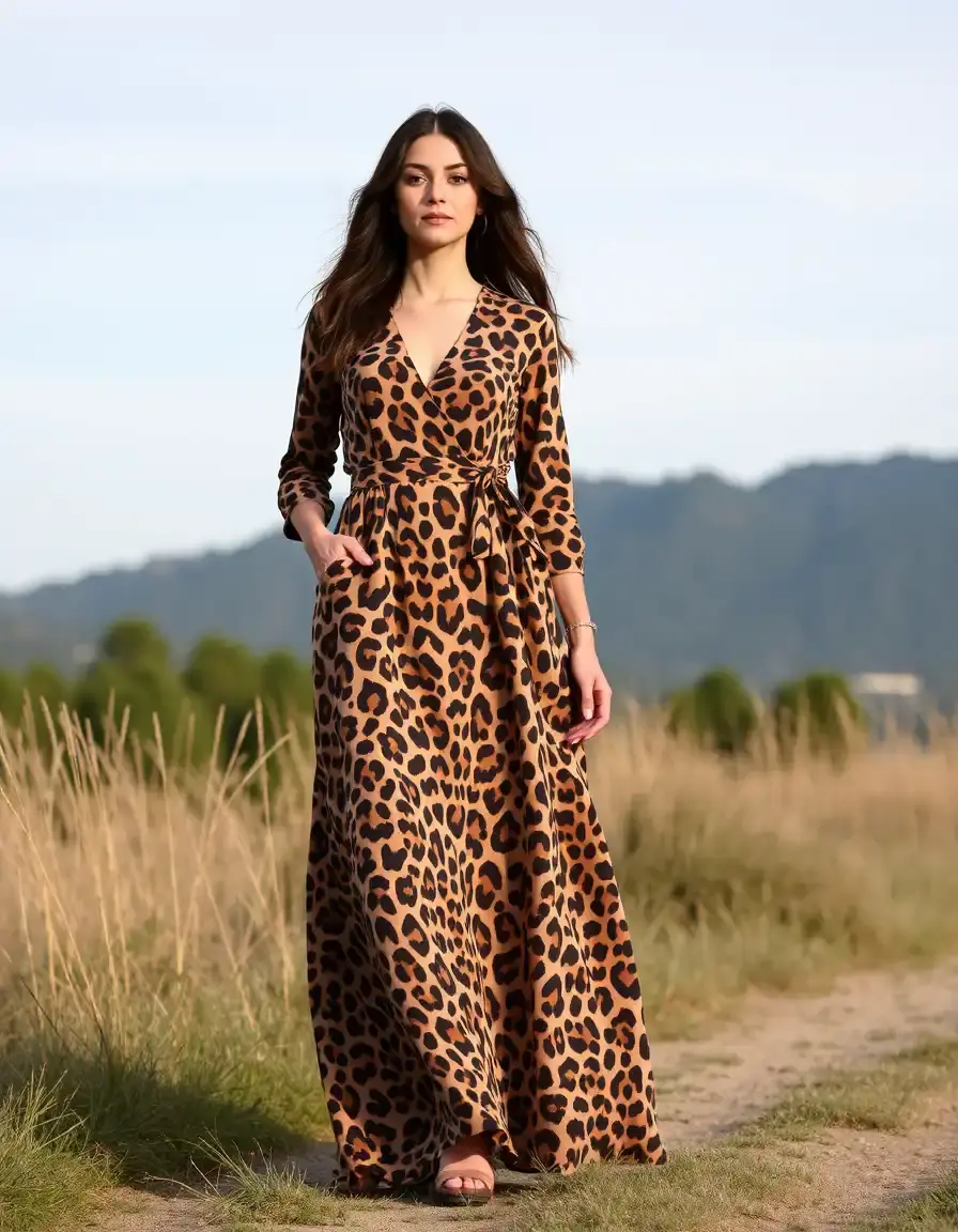 Trendy Leopard Maxi Kleid