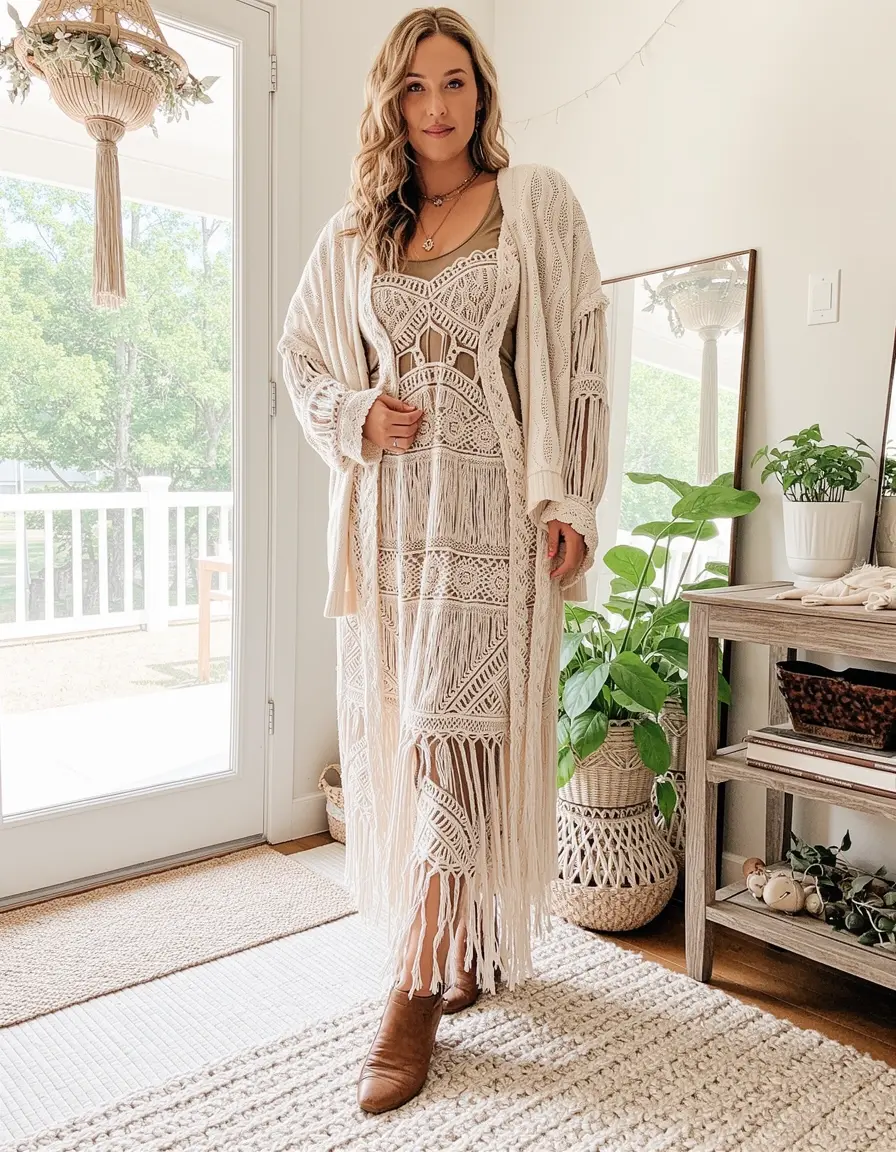 Boho Maxi Dress - Lässiges langes Kleid im Boho Stil