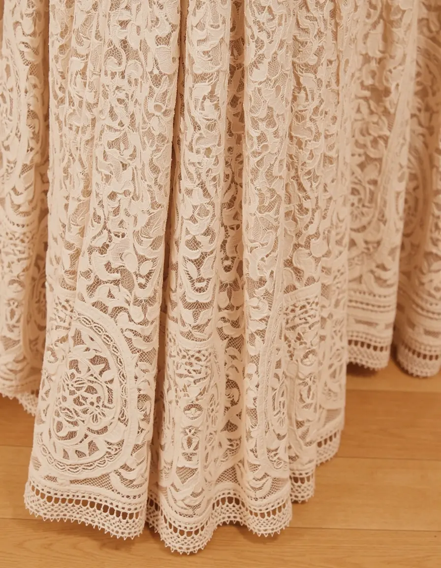 Lace Maxi Dress - Langes Spitzenkleid mit Details
