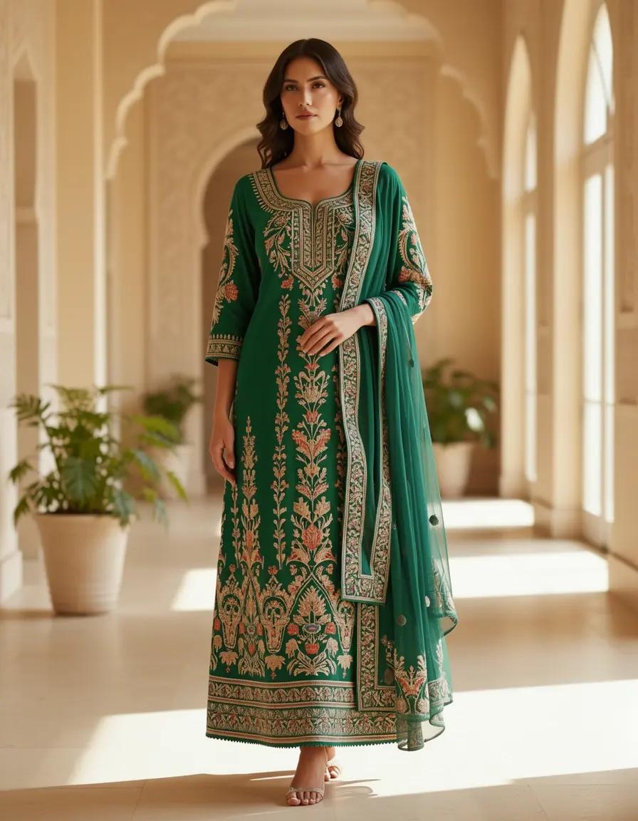 Embroidered Maxi - Detailreich besticktes langes Kleid