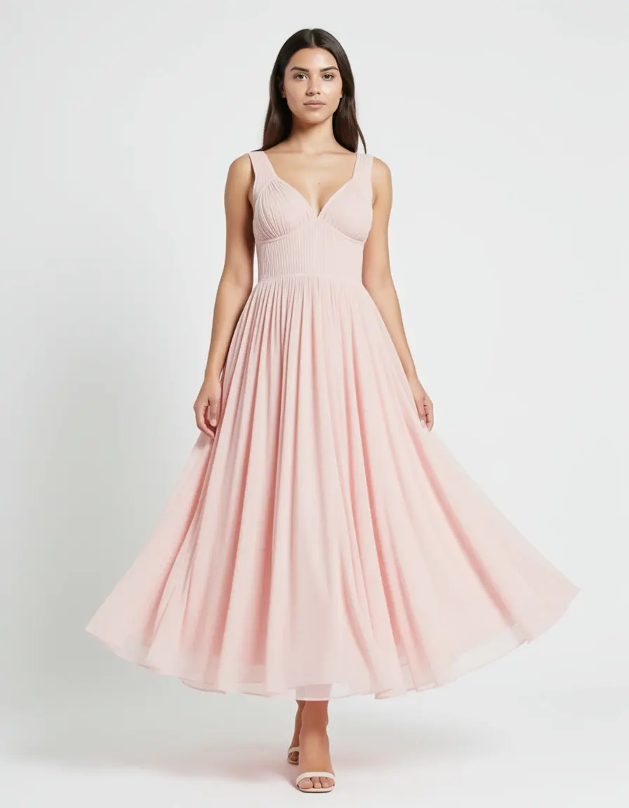 Chiffon Midi Dress fließend