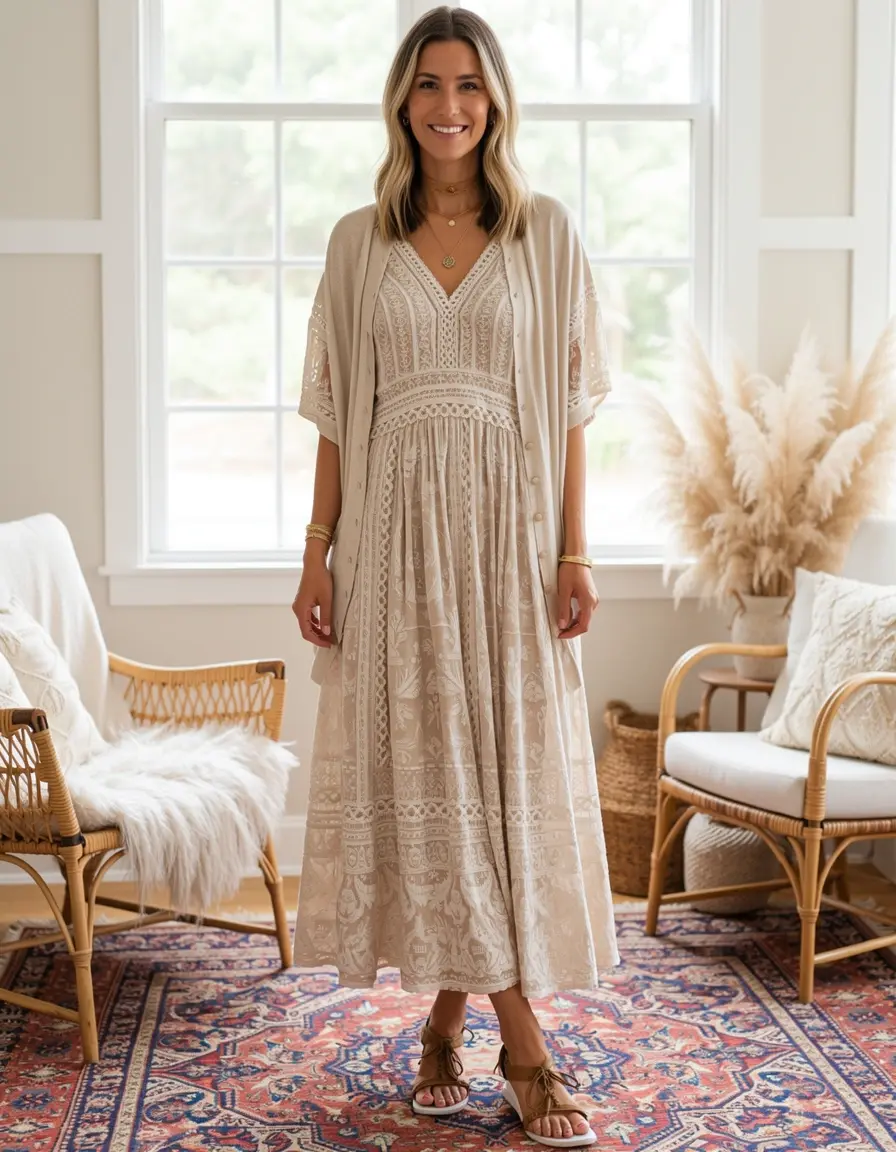 Boho Midi Elegant entspannt