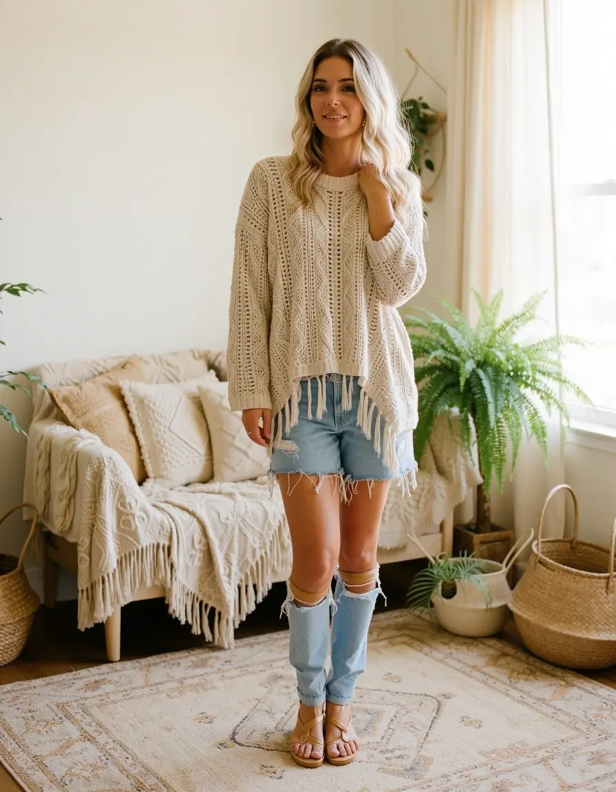 Lässiges Boho Mini Kleid