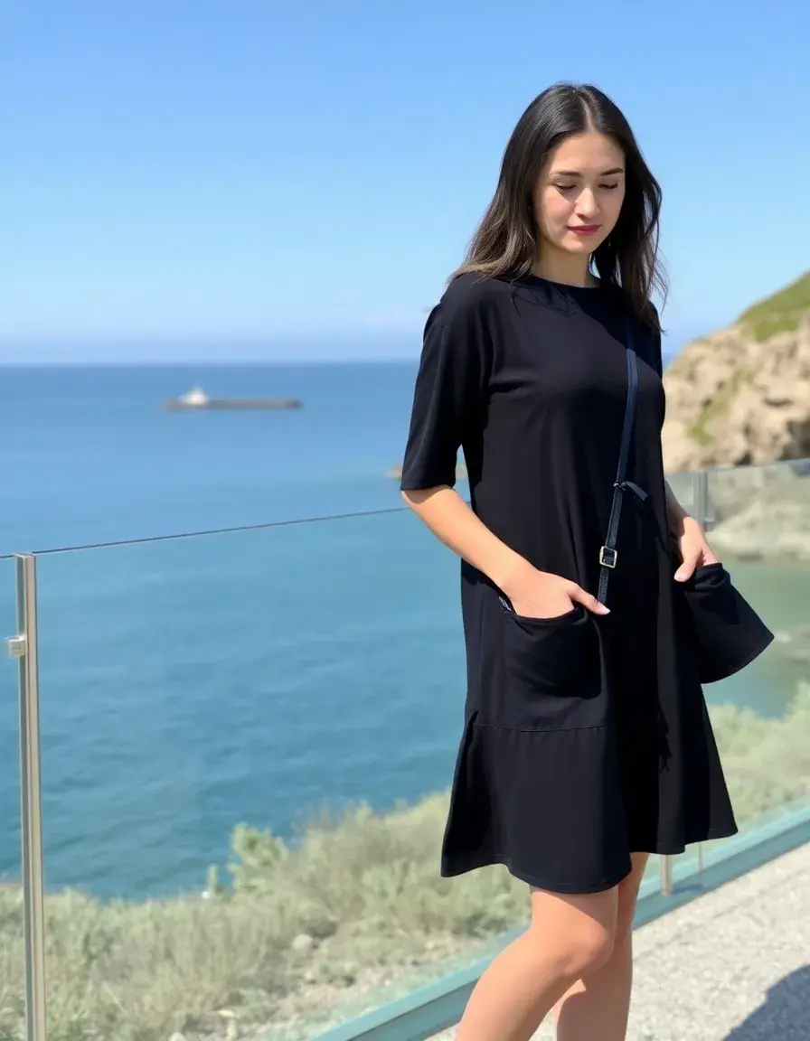 Einfaches Shift Mini Kleid