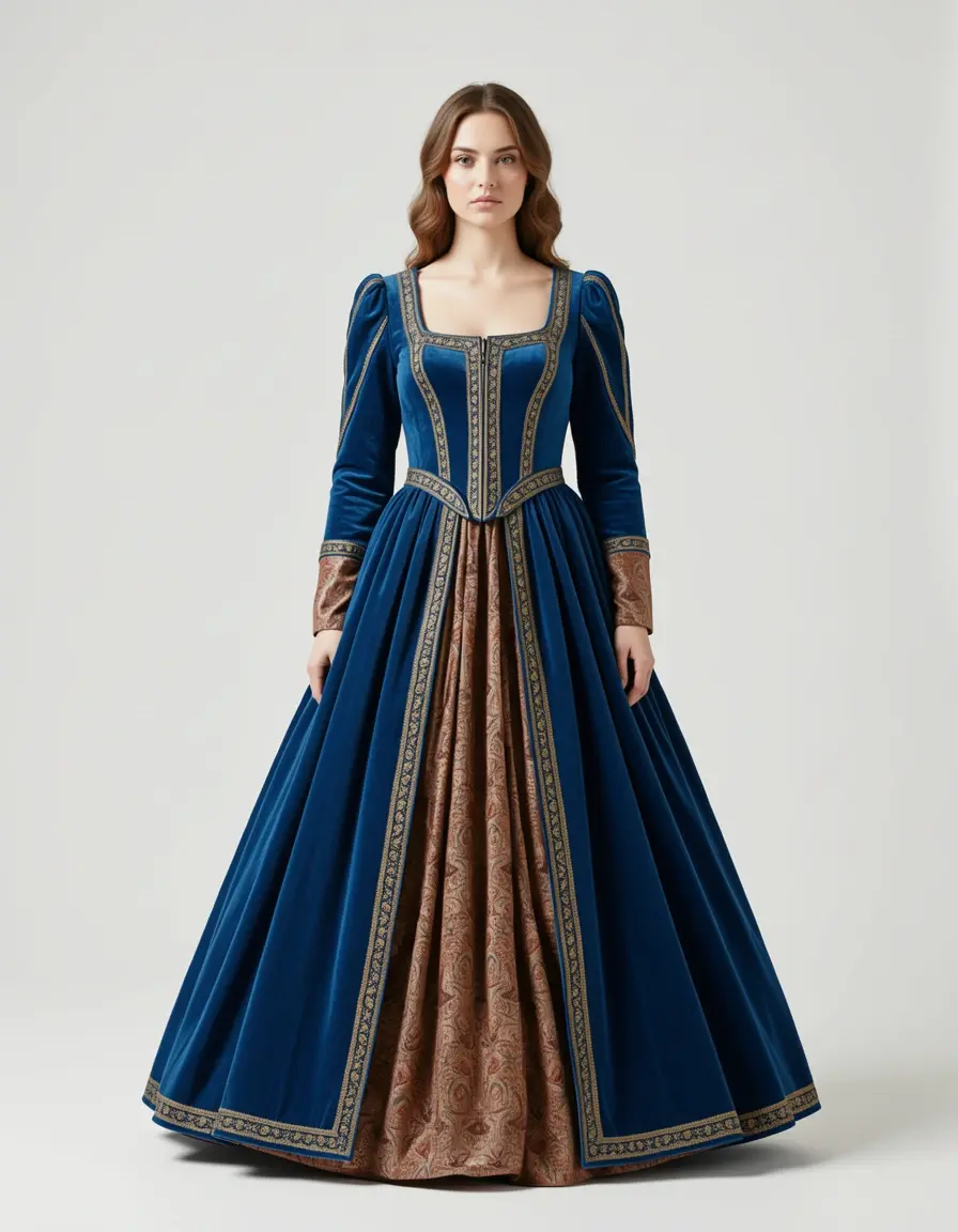 Empire Waist Medieval Kleid mit hoher Taille