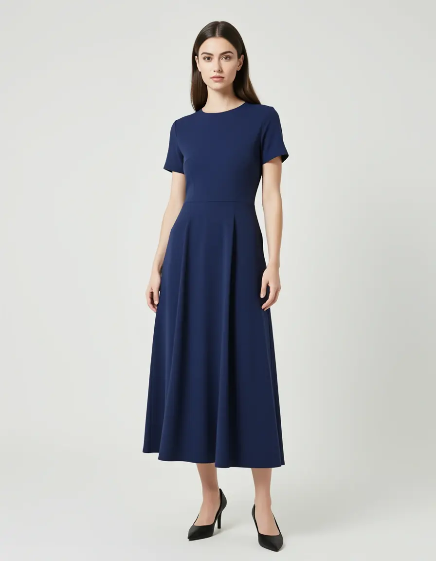 Klassisches A-Line Naked Midi Kleid