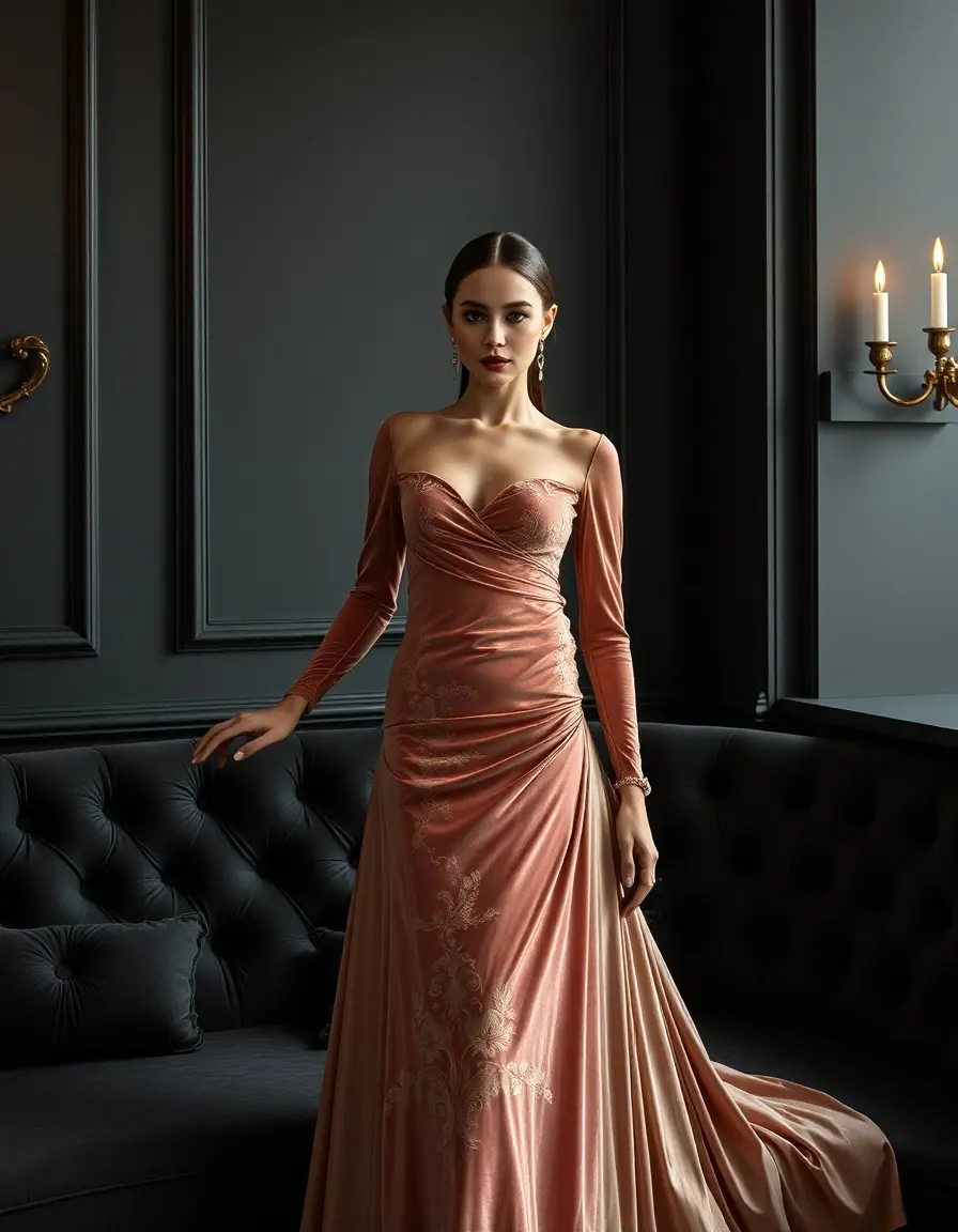 Luxuriöses Velvet Naked Gown
