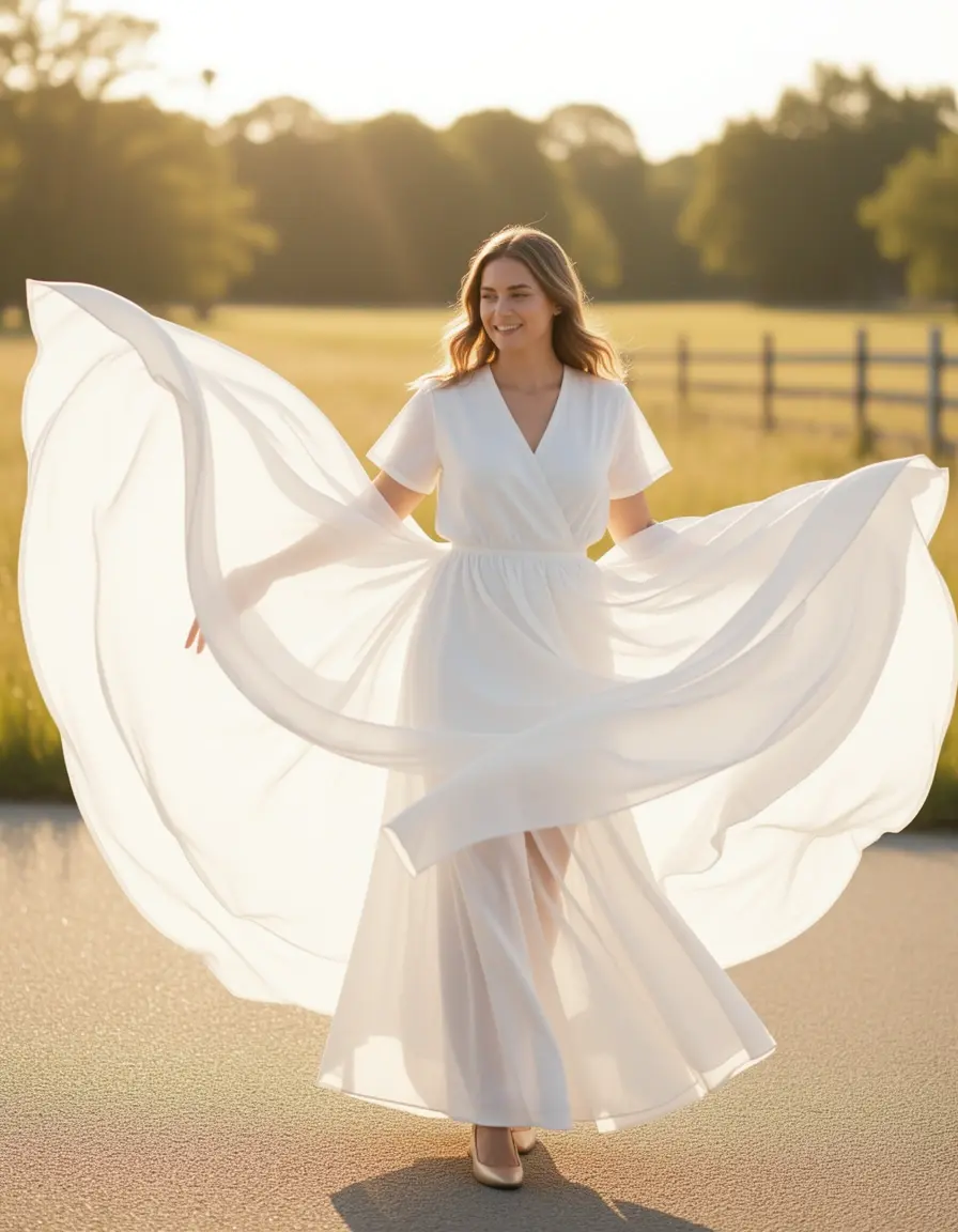 Fließendes Chiffon Naked Maxi Kleid