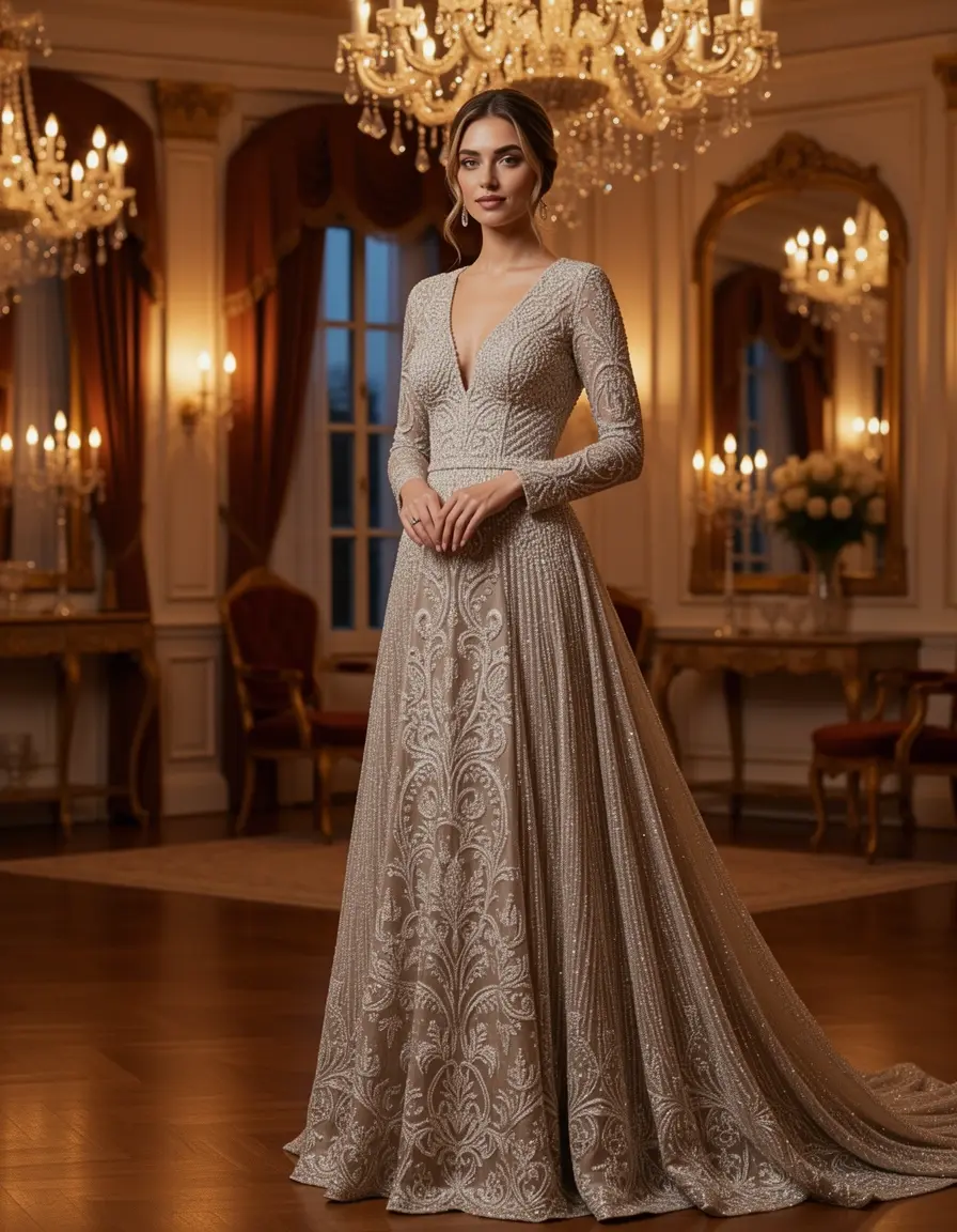 Glamouröses Beaded Naked Evening Kleid