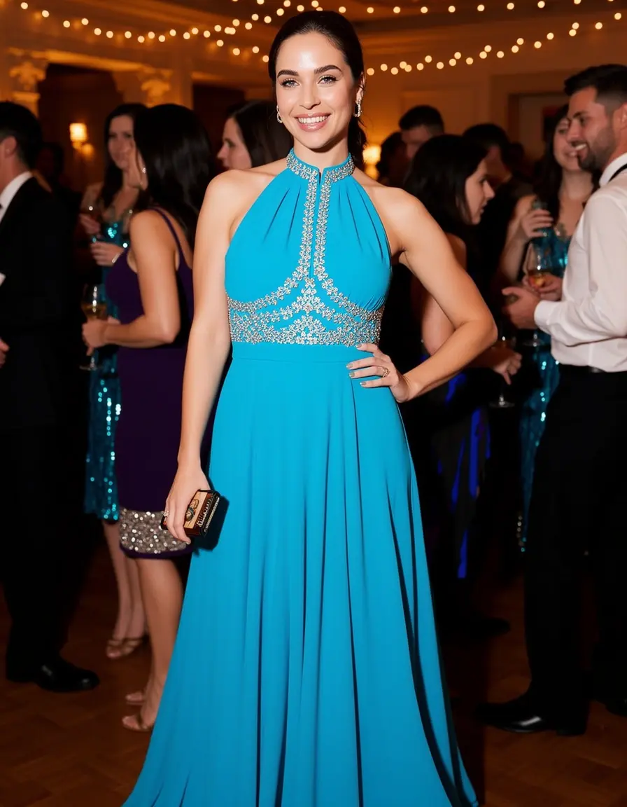 Elegantes Neckholder Cocktailkleid für Partys