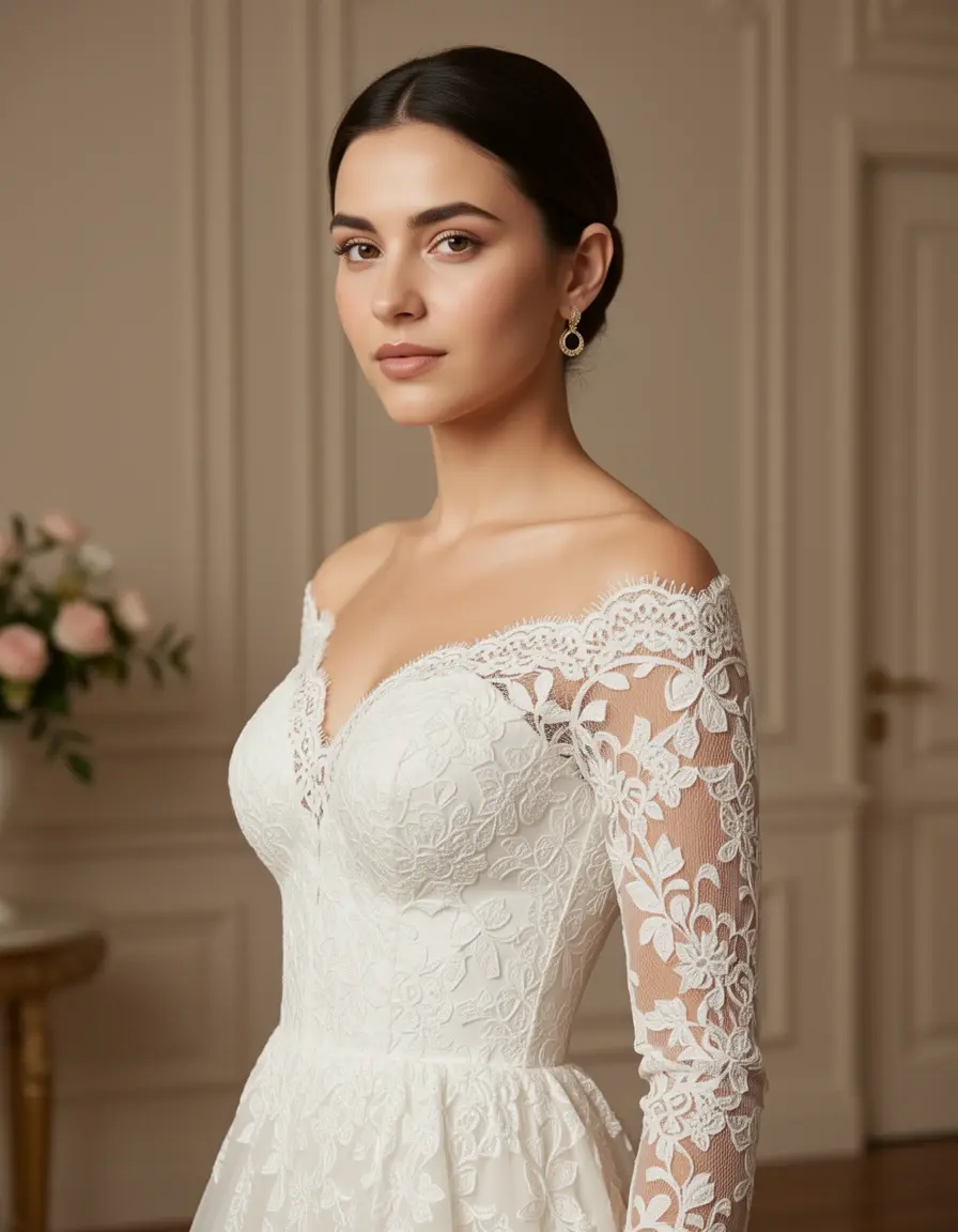 Elegantes Lace Off-Shoulder Cocktailkleid