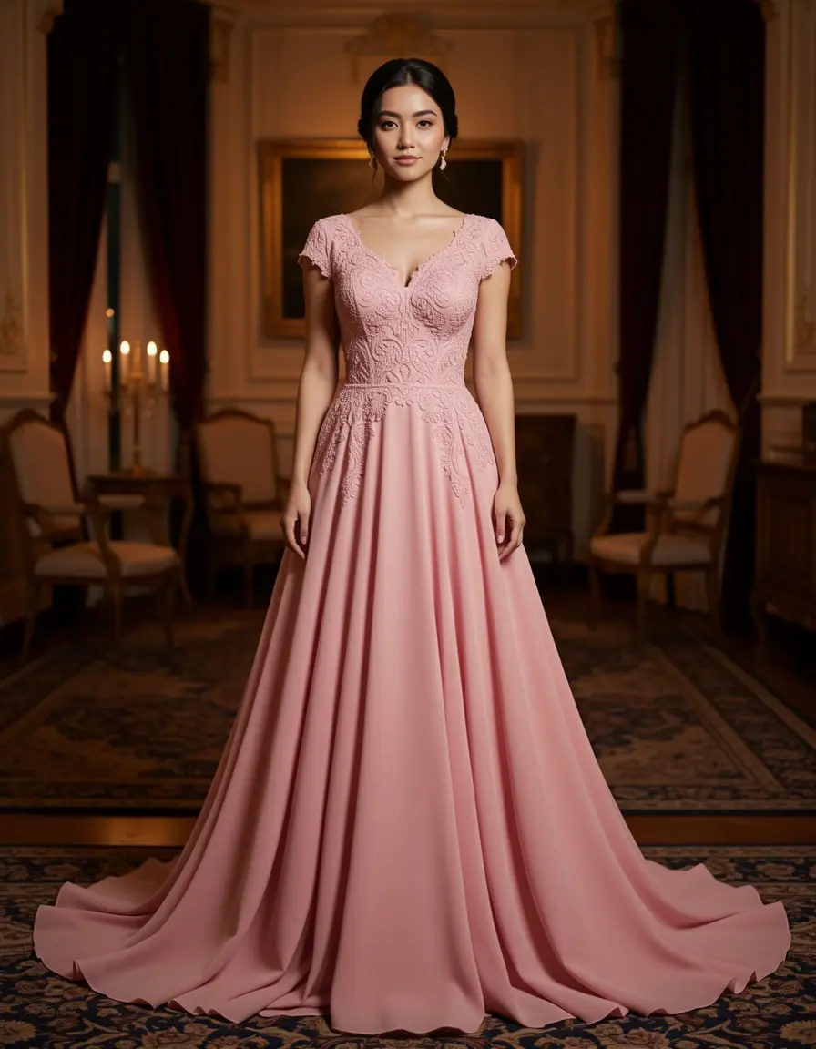 Elegante pinke Abendrobe