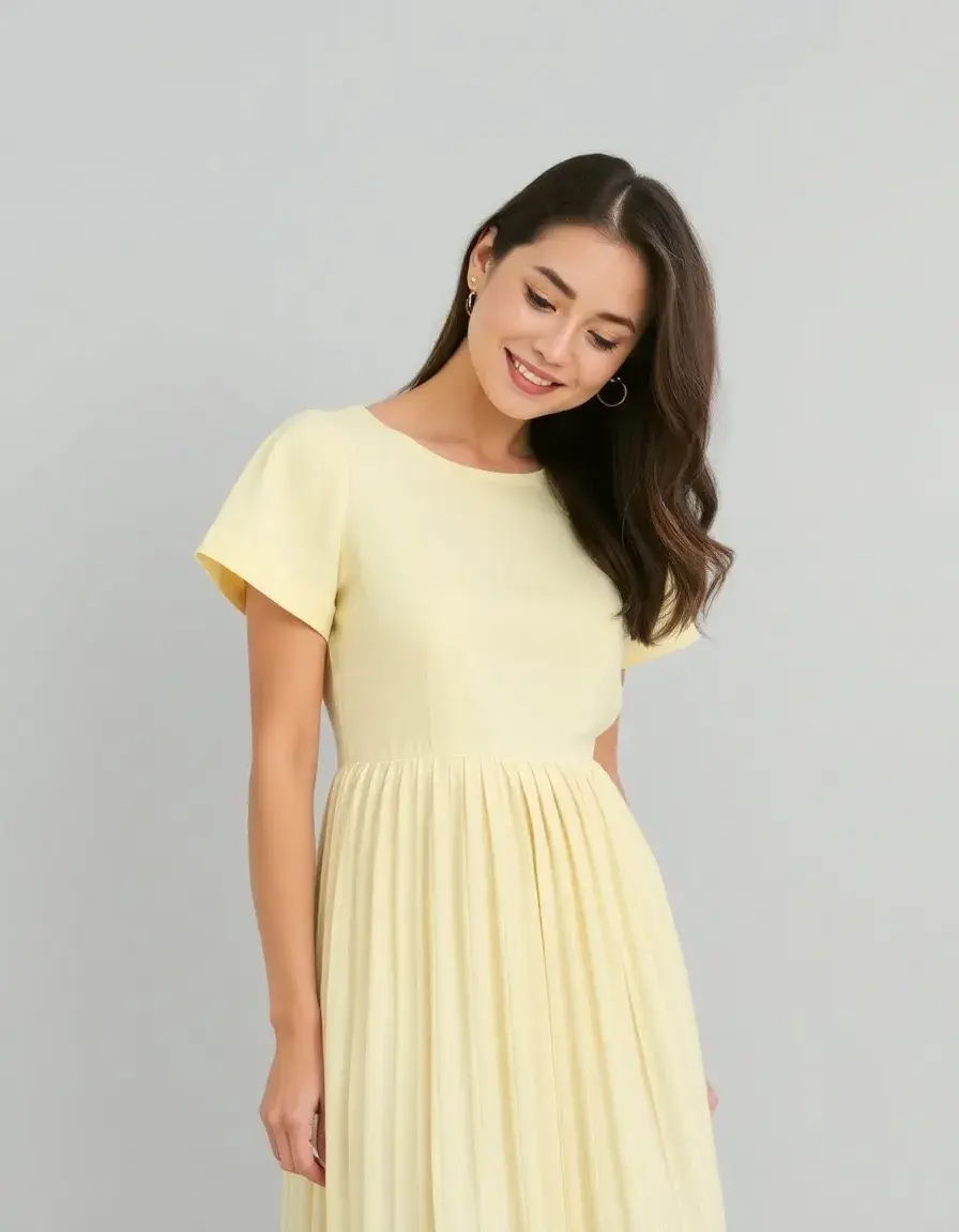 Pleated A-Line Dress Klassisch