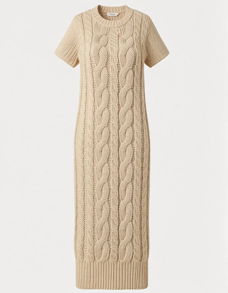 Klassisches Zopfstrick Kleid