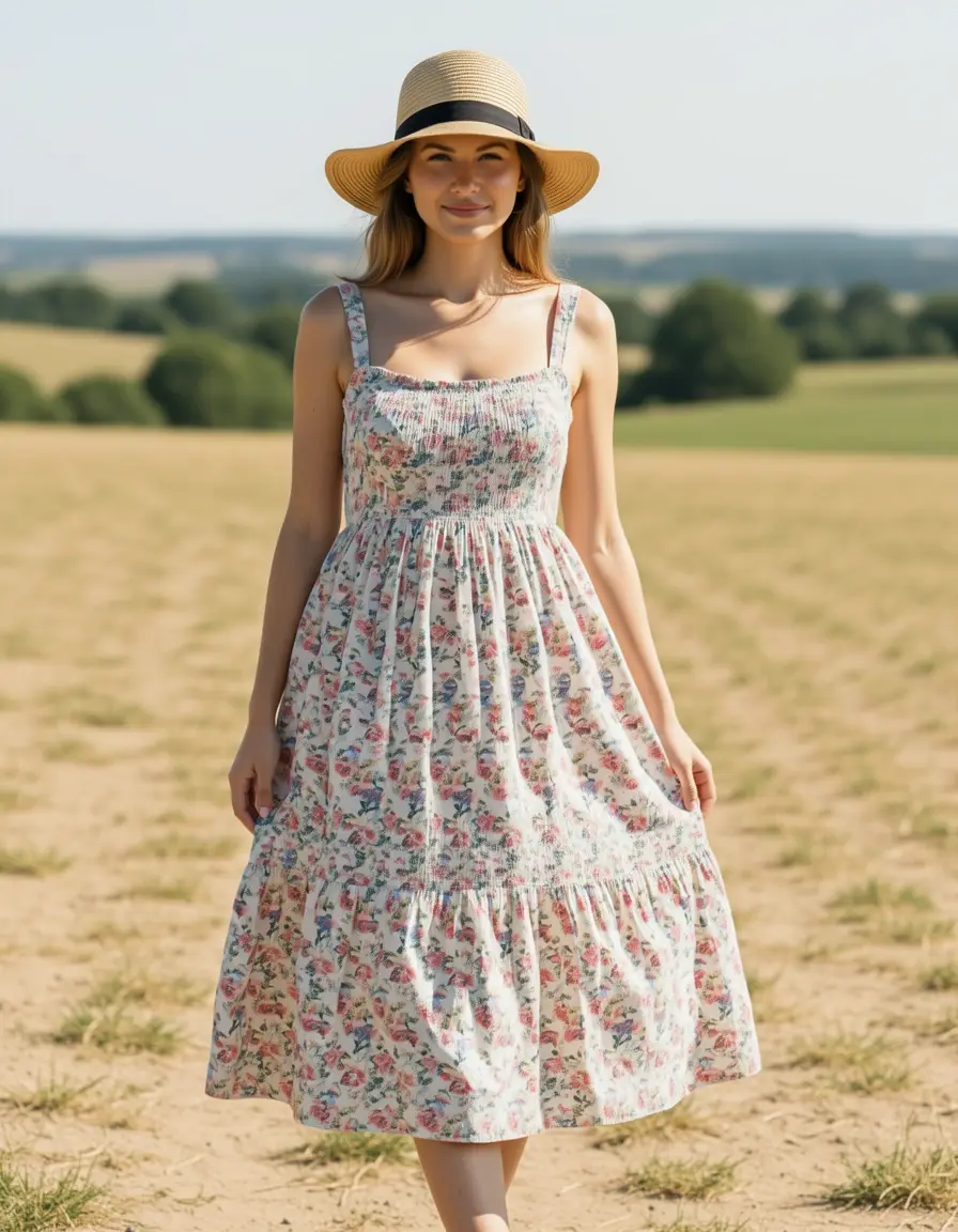Breezy Sundress Damen Sommerkleider Baumwolle