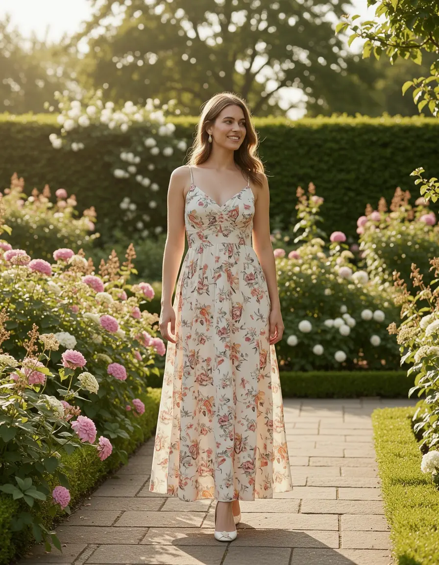 Floral Maxi Damen Sommerkleider leicht