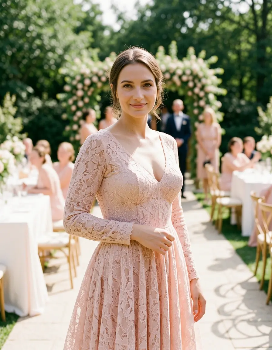 Lace Blush Wedding – Zartes Spitzenkleid