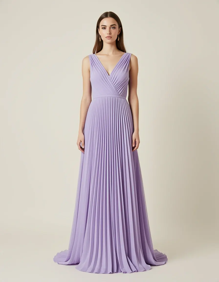 Pleated Lavender – Plissee Kleid Hochzeit