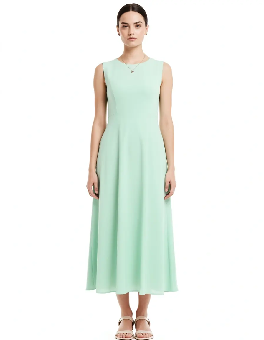Mintgrünes Midikleid Pastell