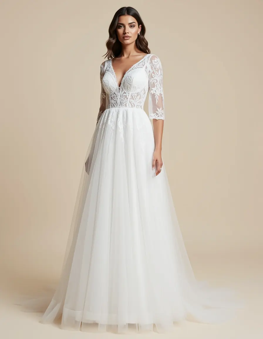 Weißes Organza Overlay Kleid für besondere Anlässe