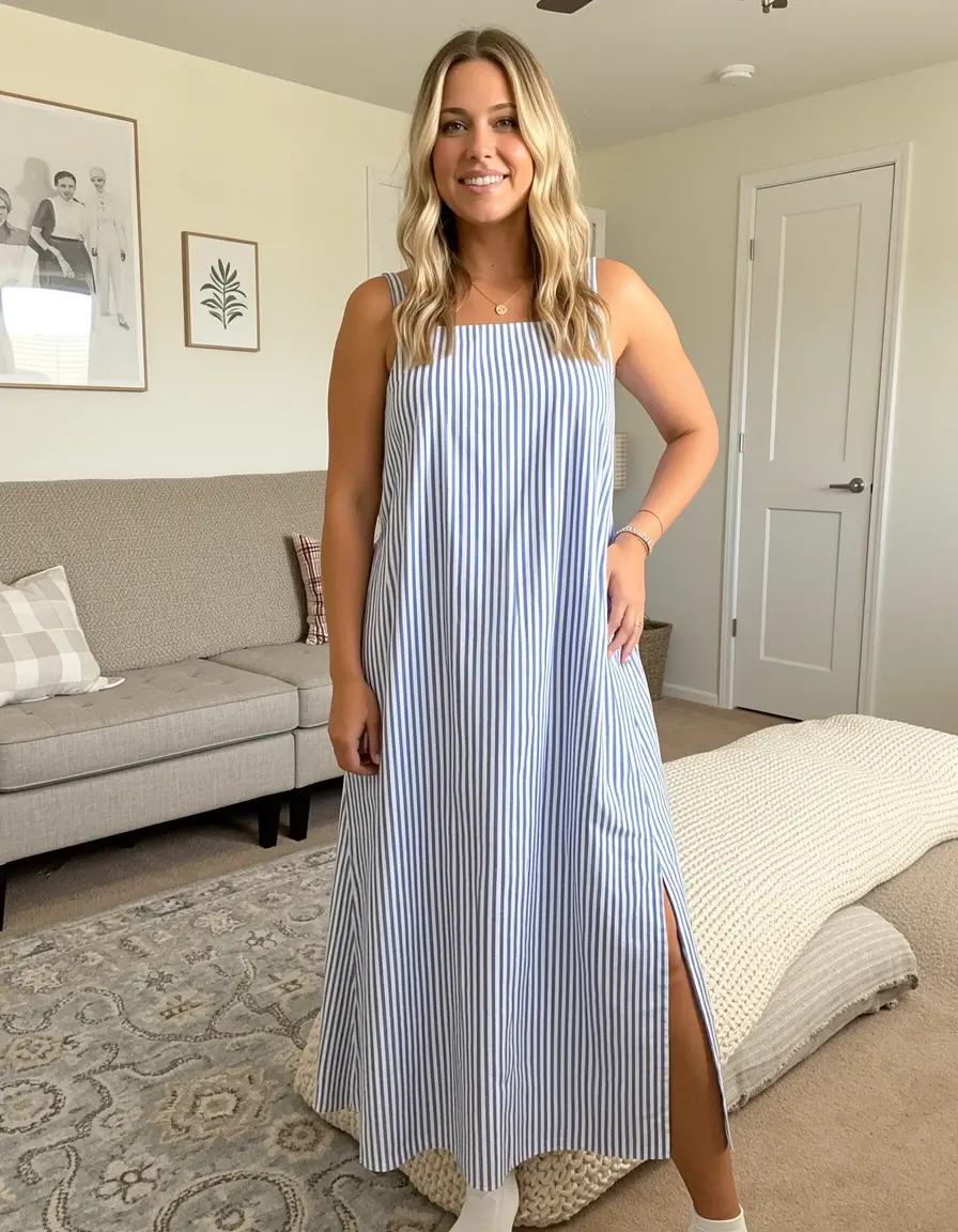 Gestreiftes Tunika Kleid im Casual-Look