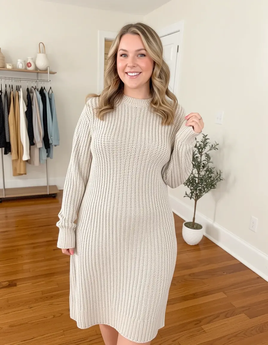 Gemütliches Strick Tunika Kleid