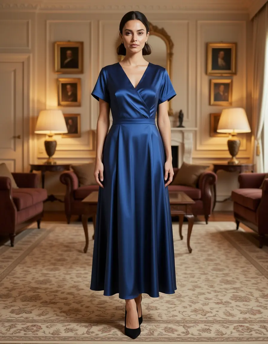 Luxuriöses Seiden Tunika Kleid