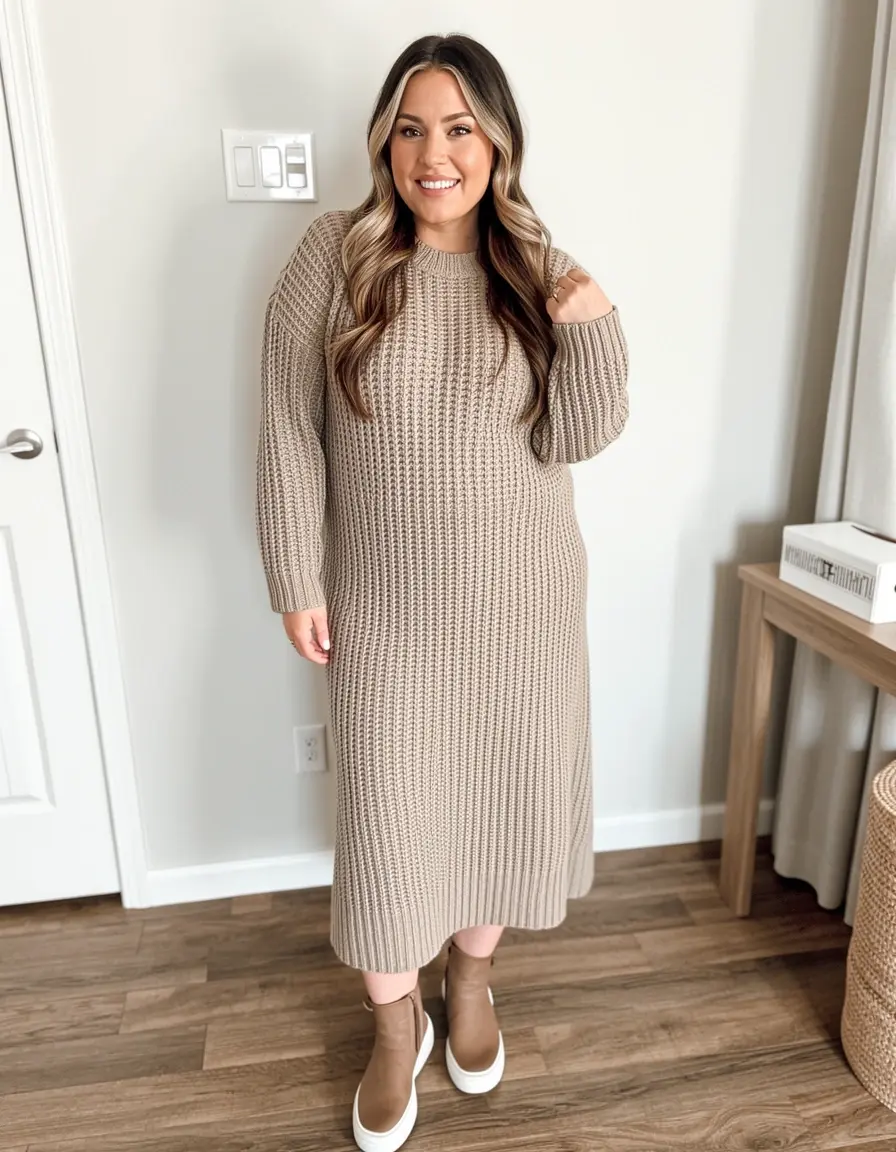 Knit midi dress cozy