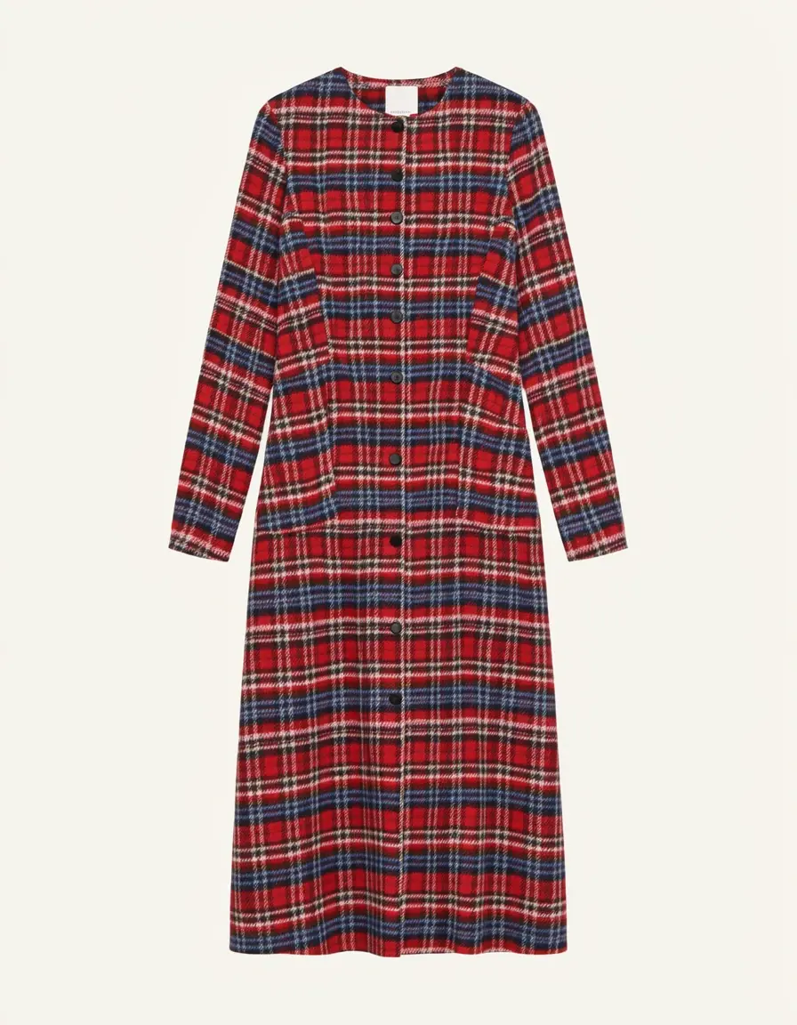 Plaid wool dress patterned
