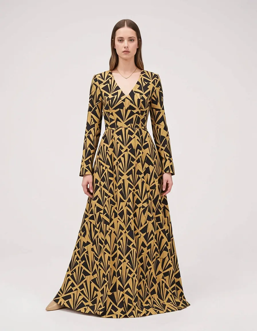 Art Deco patterned dress