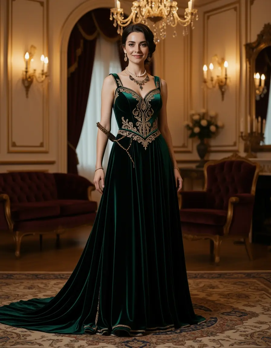 Velvet 1920s dress luxurious