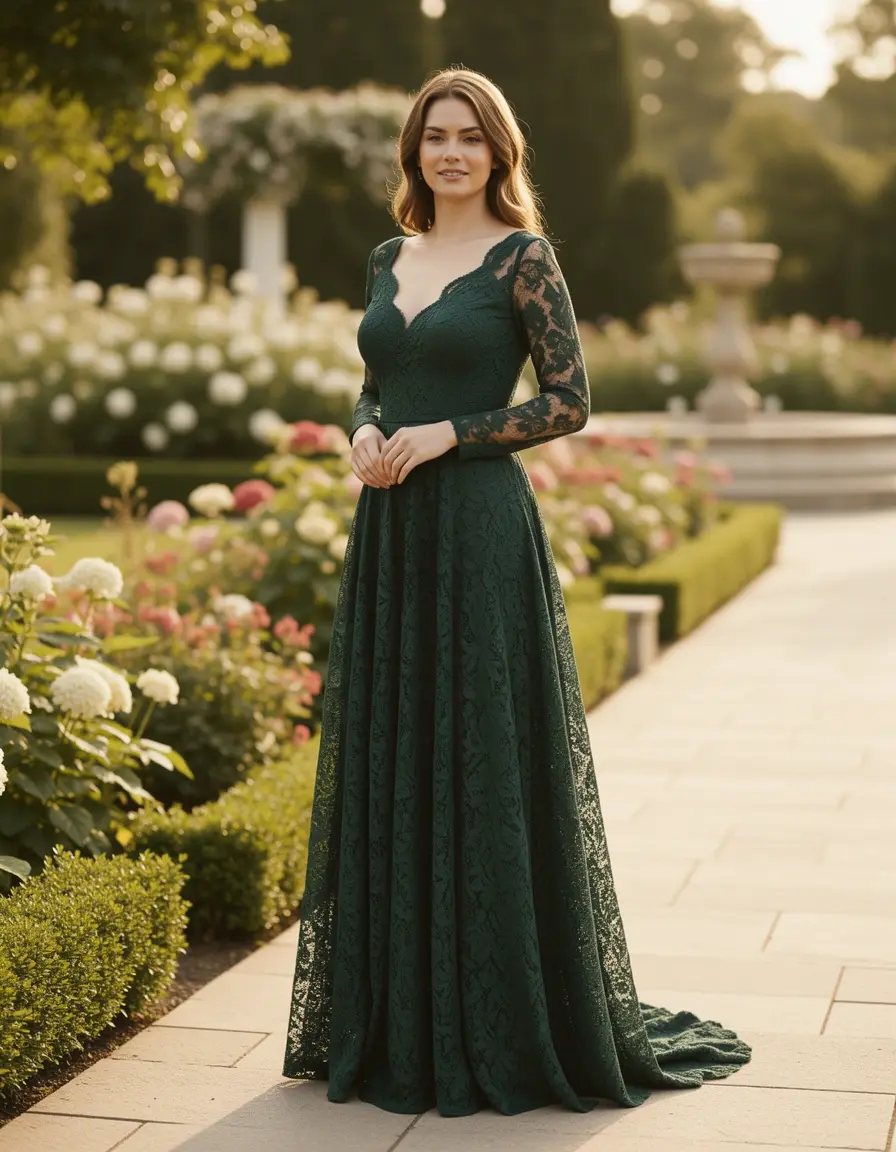 Romantisches Spitzen-Maxikleid