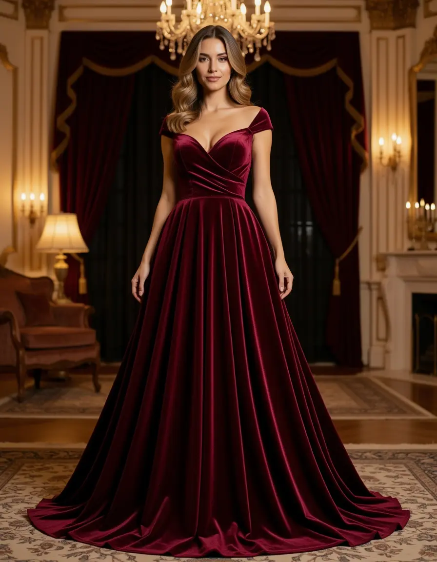 Rich Velvet Abendkleid