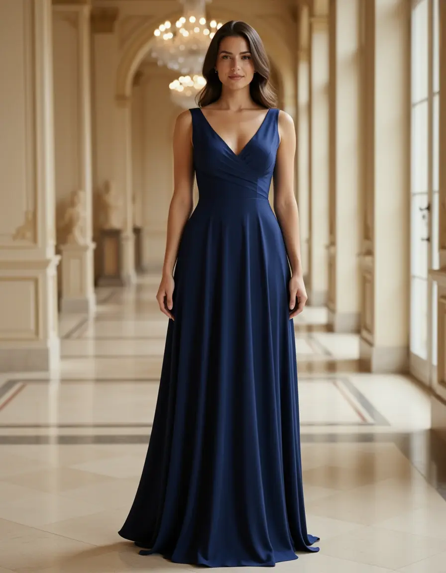 Navy Blue Maxi Kleid elegant für Damen