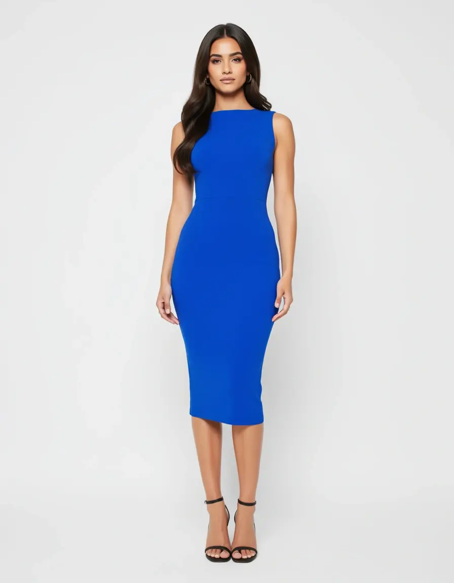 Cobalt Blue Sheath Etuikleid Business