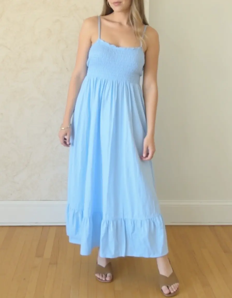 Baby Blue Sundress leichtes Sommerkleid