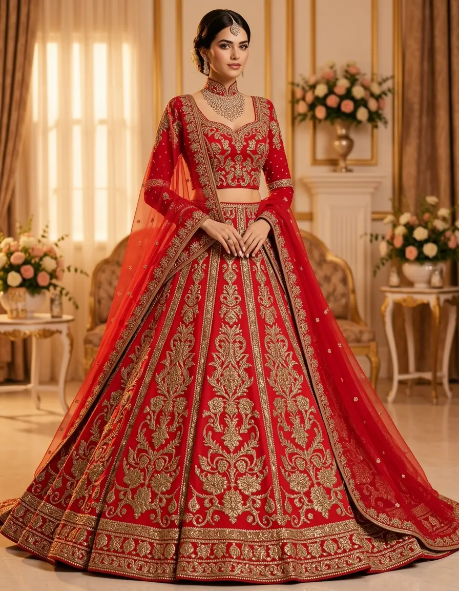 Besticktes rotes festliches Kleid für Damen