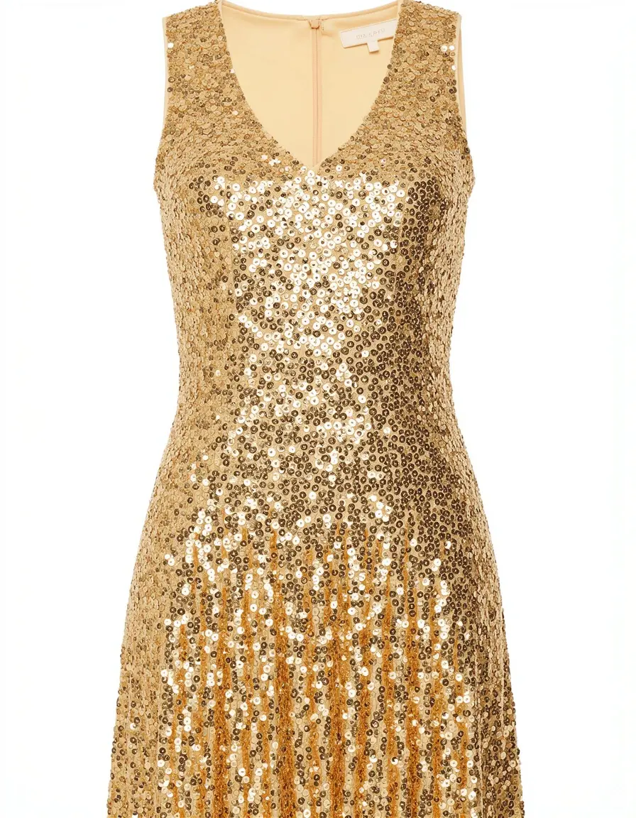 Goldenes schimmerndes Paillettenkleid