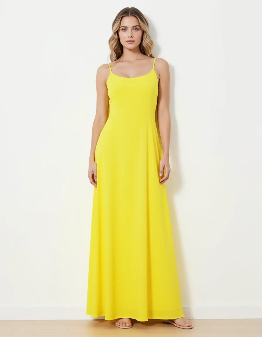 Lemon Yellow Maxi Kleid leuchtend