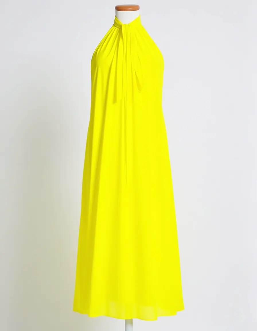 Bright Yellow Halter Kleid vibrierend