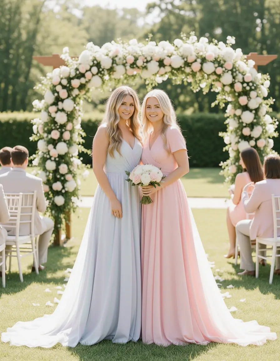 Pastel Wedding Maxi Kleid für Hochzeit