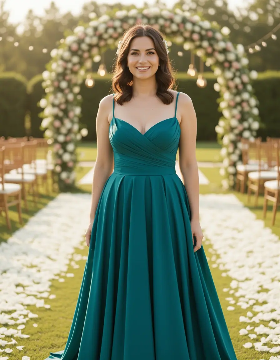 Wrap Wedding Teal Kleid für Hochzeit
